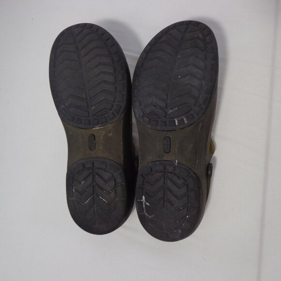 Crocs Carlie  Mary Jane Clogs Mules Olive Black T Strap Shoes Women’s Size 11 - Picture 6 of 6